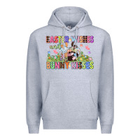 Heather Grey Easter wishes and bunny kisses Easter gnomies  Eas Premium Hoodie - CowGirlArtShop