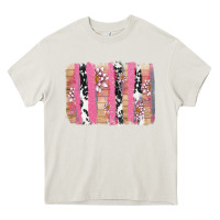 Cream v.d cow and lotus brushstrock Heavy Core Tee - AdoDesignShop