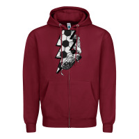 Burgundy Lightning bolt Soccer Zipper Hoodie - HowdyJamesFarm