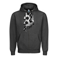 Charcoal Heather Lightning bolt Soccer Zipper Hoodie - HowdyJamesFarm