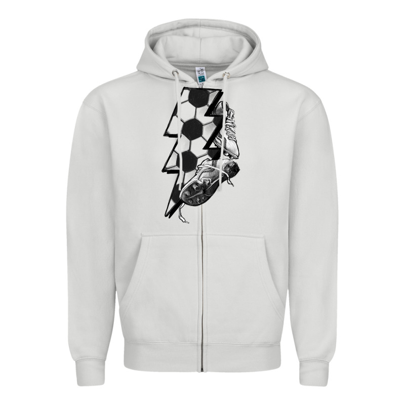 Lightning Bolt Soccer Zipper Hoodie by HowdyJamesFarm | Teevron