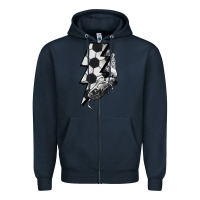 Navy Lightning bolt Soccer Zipper Hoodie - HowdyJamesFarm