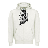 Oatmeal Heather Lightning bolt Soccer Zipper Hoodie - HowdyJamesFarm