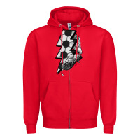 Red Lightning bolt Soccer Zipper Hoodie - HowdyJamesFarm