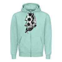 Seafoam Lightning bolt Soccer Zipper Hoodie - HowdyJamesFarm
