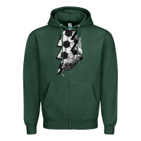Sports Green Lightning bolt Soccer Zipper Hoodie - HowdyJamesFarm