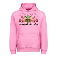 Fuchsia Pink happy valentines day yoda Urban Hoodie - CowhideDigitalArt