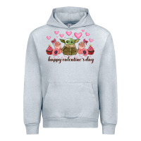 Heather Grey happy valentines day yoda Urban Hoodie - CowhideDigitalArt