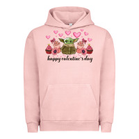 Pigment Salmon happy valentines day yoda Urban Hoodie - CowhideDigitalArt