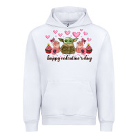 White happy valentines day yoda Urban Hoodie - CowhideDigitalArt