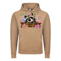Vintage Coffee raccoon with flowers Vintage Hoodie - MaliasSmallBusiness