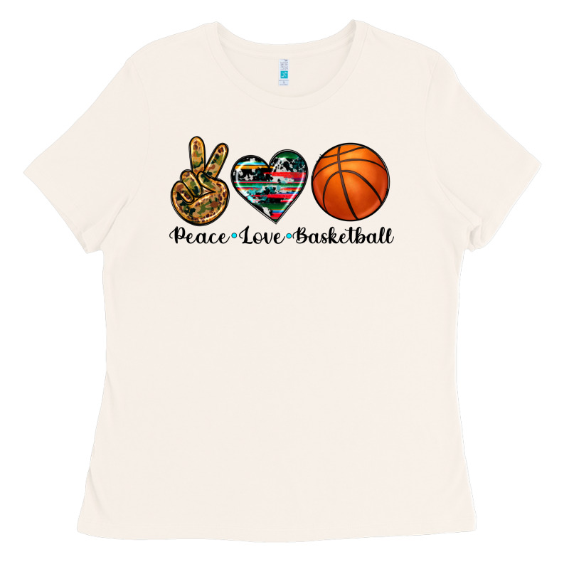 Peace Love Basketball Ladies Tee by Artiststas | Teevron