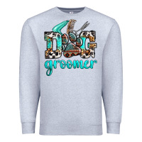 Heather Grey western dog groomer Premium Sweatshirt - OliviaCreatesArt