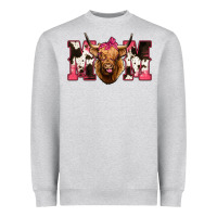 Heather Grey Highland Cow Mom Heavyweight Sweatshirt - Bettercallsaul
