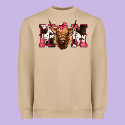 Highland Cow Mom Heavyweight Sweatshirt Designed By Bettercallsaul