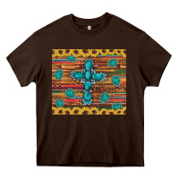 Chocolate Brown western gemstone cross sunflowers leopard serape glitter wooden tumble Heavy Core Tee - Artiststas