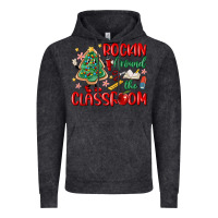 Vintage Black rockin around the clasroom teacher Vintage Hoodie - MaliasSmallBusiness