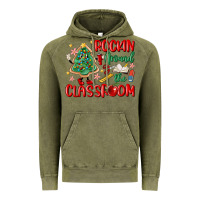 Vintage Olive rockin around the clasroom teacher Vintage Hoodie - MaliasSmallBusiness