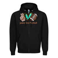 Black Peace love football Zipper Hoodie - HowdyJamesFarm
