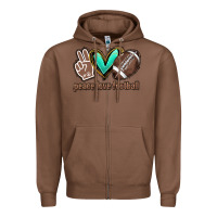 Chestnut Peace love football Zipper Hoodie - HowdyJamesFarm