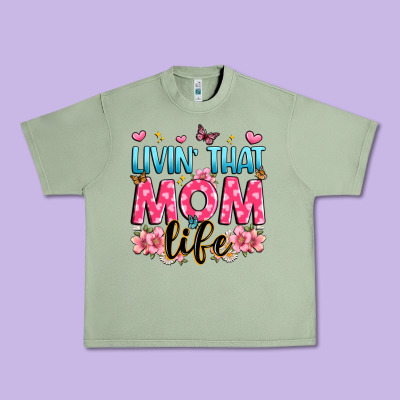 Livin' That Mom Life Urban Heavy Tee Designed By Jahusdesignshop
