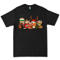 Black Reindeer Christmas Coffee Cups Premium Tee - Jasminsmagicworld