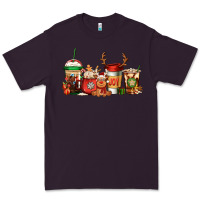 Plum Reindeer Christmas Coffee Cups Premium Tee - Jasminsmagicworld