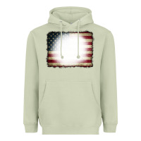 Matcha American Flag Bleach Effect Heavyweight Hoodie - CowCowDesign