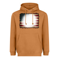 Meerkat American Flag Bleach Effect Heavyweight Hoodie - CowCowDesign