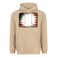 Mushroom American Flag Bleach Effect Heavyweight Hoodie - CowCowDesign
