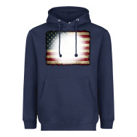 Navy American Flag Bleach Effect Heavyweight Hoodie - CowCowDesign