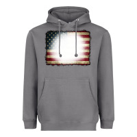 Storm American Flag Bleach Effect Heavyweight Hoodie - CowCowDesign