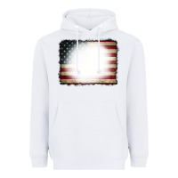 White American Flag Bleach Effect Heavyweight Hoodie - CowCowDesign