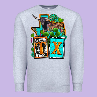 Tx Texas Premium Sweatshirt Designed By Oliviacreatesart
