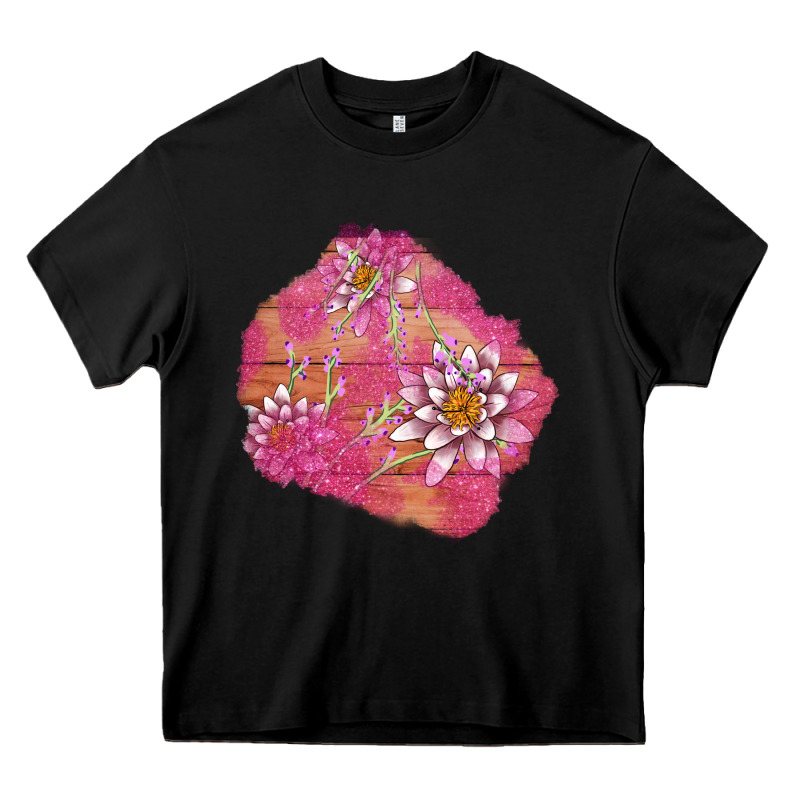V.d  Lavender And Lotus Patches Heavy Core Tee by AdoDesignShop | Teevron