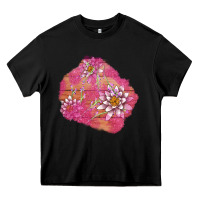 Black v.d  lavender and lotus patches Heavy Core Tee - AdoDesignShop