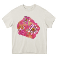 Cream v.d  lavender and lotus patches Heavy Core Tee - AdoDesignShop