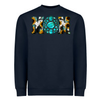 Navy Sunflower Turquoise Gemstone Cowhide Mom Heavyweight Sweatshirt - Bettercallsaul