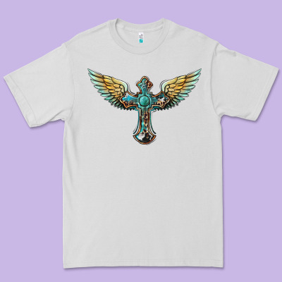 Western Cross Wings Premium Tee Designed By Barkaloodesign