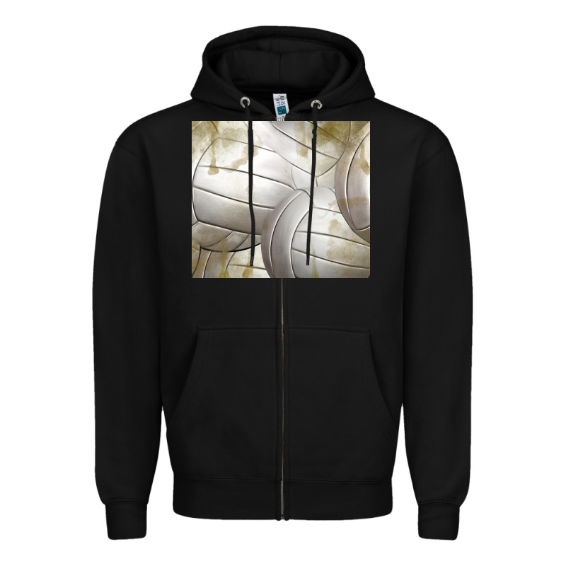 Distressed Volleyball Pattern Zipper Hoodie by TumblerDesignByShophia | Teevron
