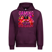 Mauve Wine Gaming is My Valentine Urban Hoodie - CowhideDigitalArt