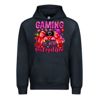 Navy Gaming is My Valentine Urban Hoodie - CowhideDigitalArt