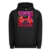Pigment Black Gaming is My Valentine Urban Hoodie - CowhideDigitalArt