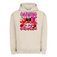 Pigment French Oak Gaming is My Valentine Urban Hoodie - CowhideDigitalArt