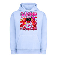 Pigment Grape Ice Gaming is My Valentine Urban Hoodie - CowhideDigitalArt
