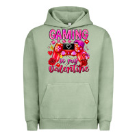 Pigment Oil Green Gaming is My Valentine Urban Hoodie - CowhideDigitalArt