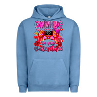 Pigment Pebble Blue Gaming is My Valentine Urban Hoodie - CowhideDigitalArt