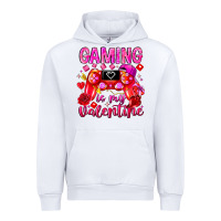 White Gaming is My Valentine Urban Hoodie - CowhideDigitalArt