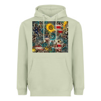 Matcha America Flag Leopard Gemstone Sunflower Heavyweight Hoodie - CowCowDesign