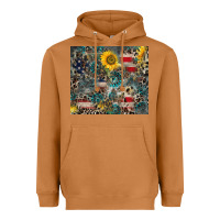 Meerkat America Flag Leopard Gemstone Sunflower Heavyweight Hoodie - CowCowDesign